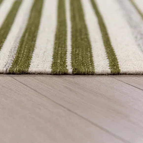 Marlin Striped Geometric Wool Rug 4