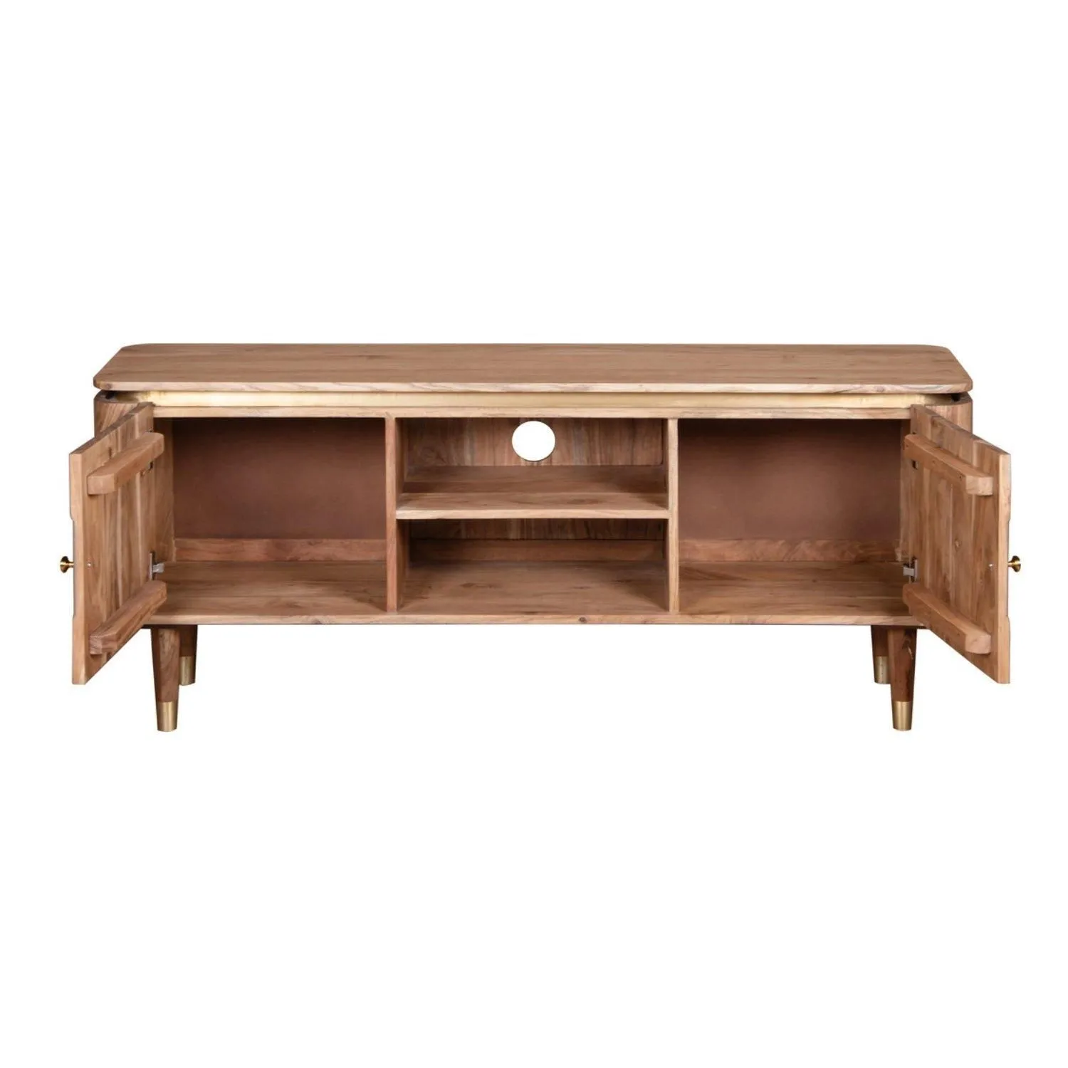 IH Design Alicia Acacia Wood TV Unit Upto 60 Inch in Grey 3