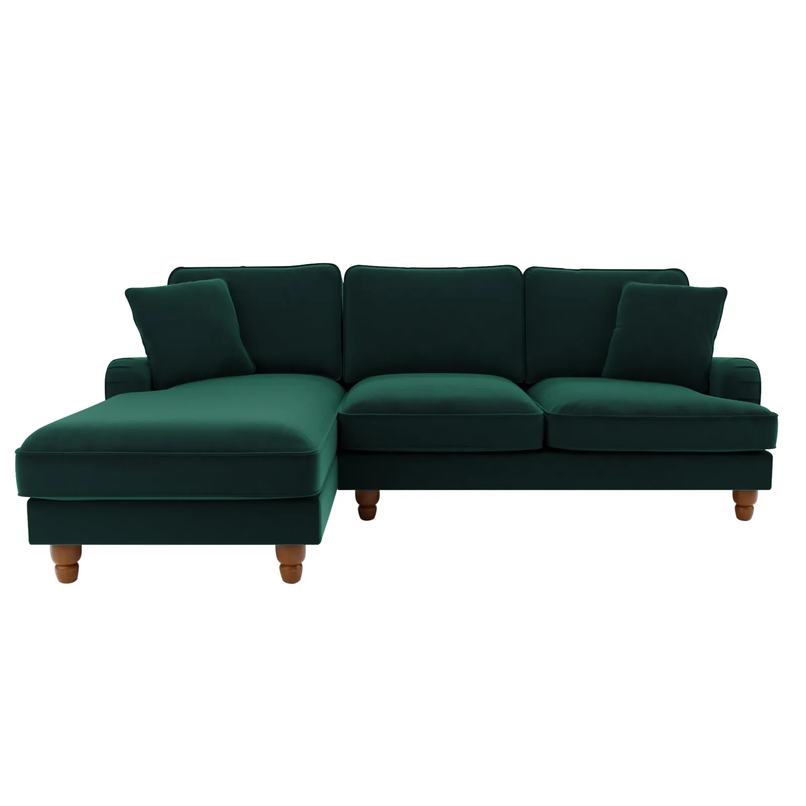 Beatrice Velvet Left Hand Corner Sofa Green