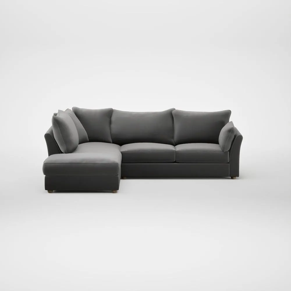 Heal's Tailor Left Hand Facing Corner Sofa Smart Velvet Mercury Natural Feet 1