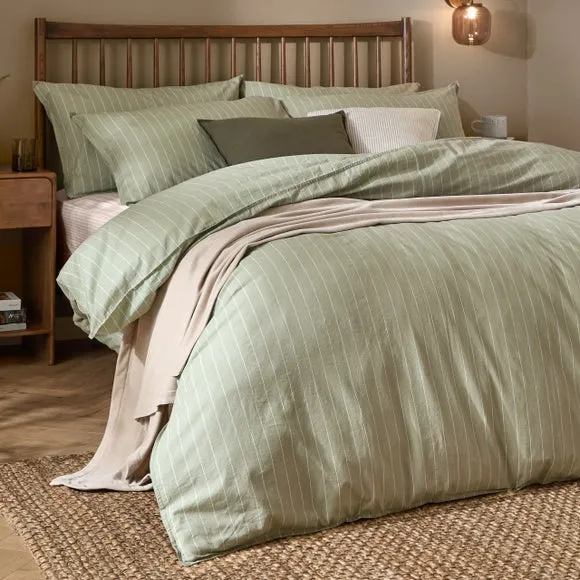 Yard Linear 100% Cotton Duvet Cover & Pillowcase Set 4