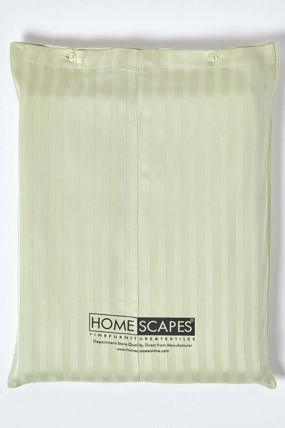 Homescapes Egyptian Cotton Stripe Duvet Cover & Pillowcase 330 TC in Green 5