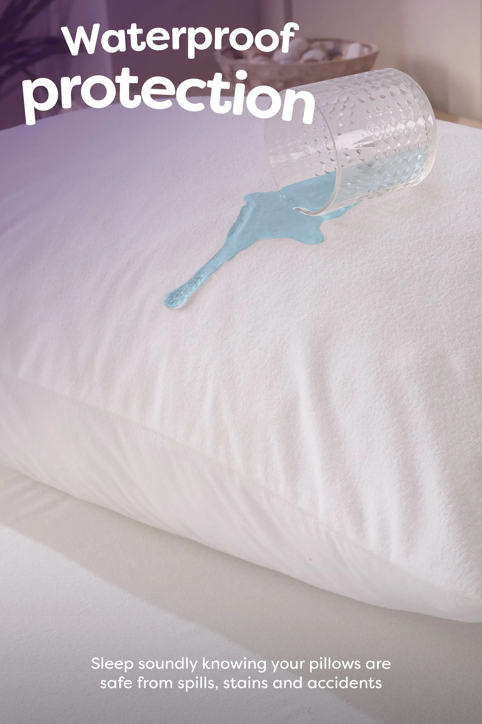Slumberdown 2 Pack Waterproof Protect Pillow Protector in White 2