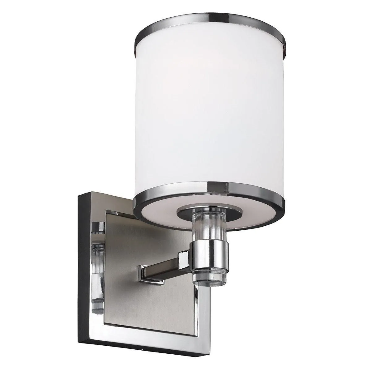 Netlighting Prospect Park 1 Light Indoor Wall Light Satin Nickel Chrome Chrome E27 in Grey