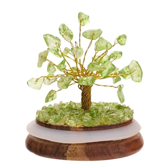 Serenity Peridot Gemstone Glass Dome Tree 2