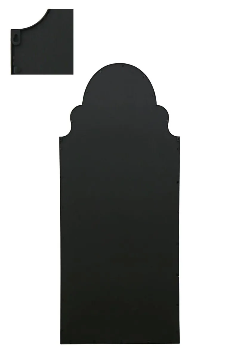 MirrorOutlet Black Framed Arched Leaner/Wall Garden Mirror 79" x 33" (200x85CM) 5