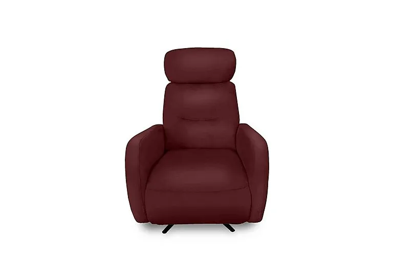 Designer Chair Collection Tokyo Leather Manual Recliner Swivel Chair - BV Deep Red
