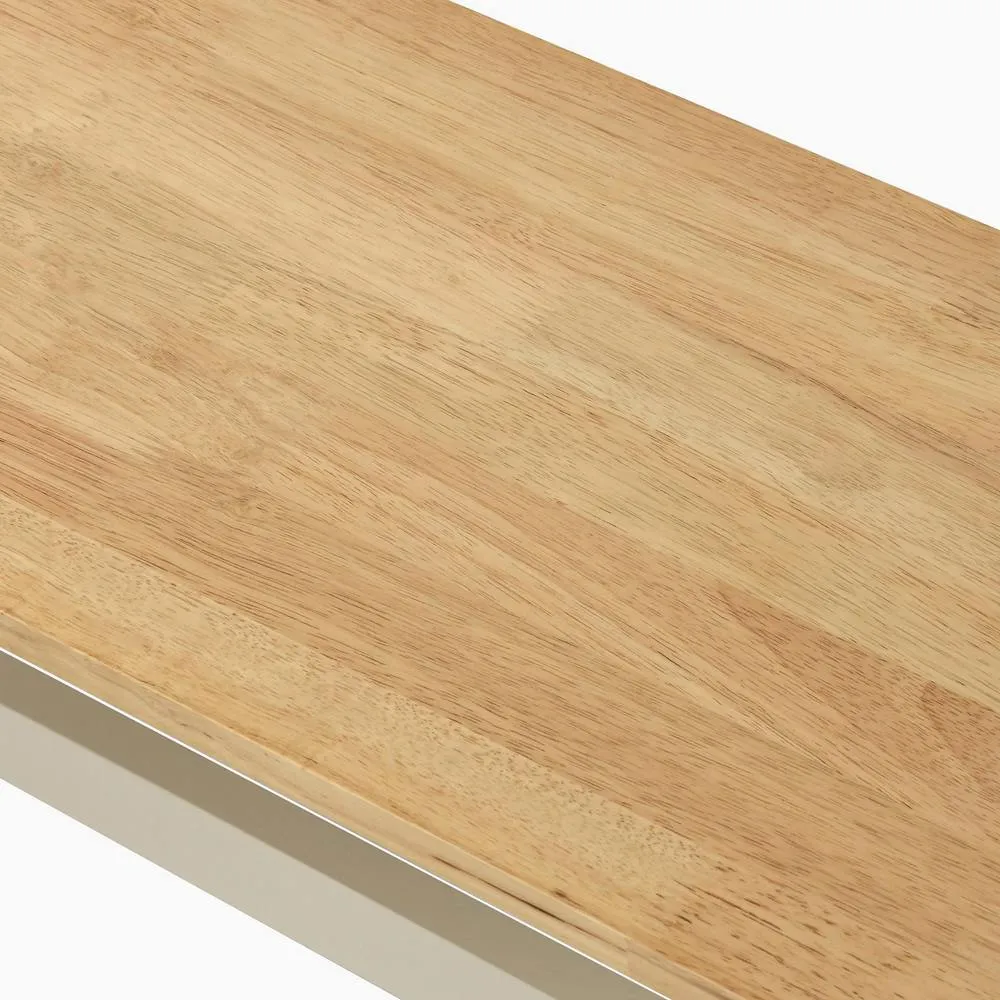 FurnitureboxUK Blakeney Oak & Cream Solid Wood Dining Bench 6