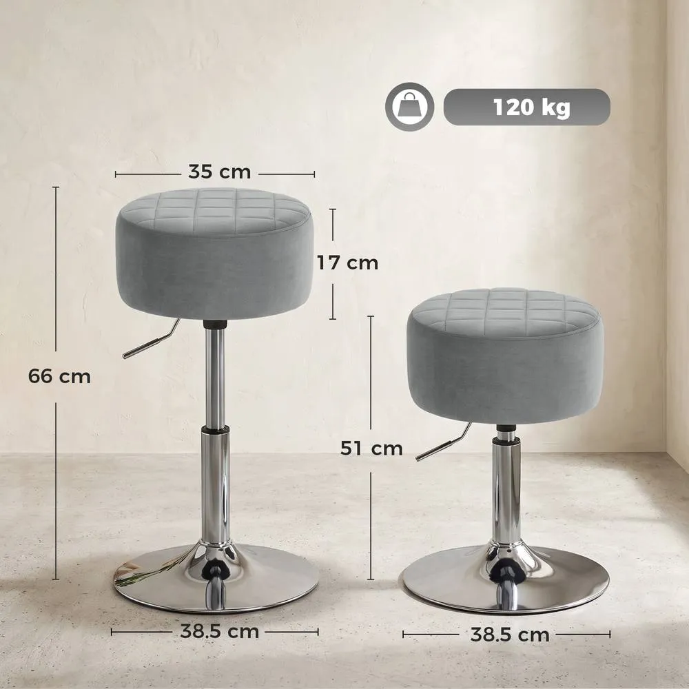HOMCOM Bar Stool Adjustable Swivel 1 Piece in Grey 3