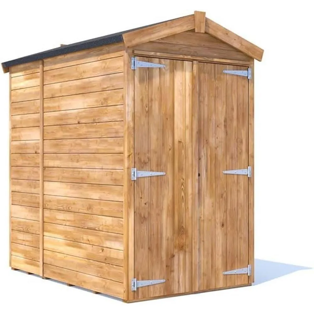 Dunster House Garden Shed 1.2 x 1.8m (4' x 6') 12mm Apex - Overlord Modular in Brown