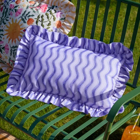 Summer Solstice Wiggly Stripe Outdoor Rectangle Cushion
