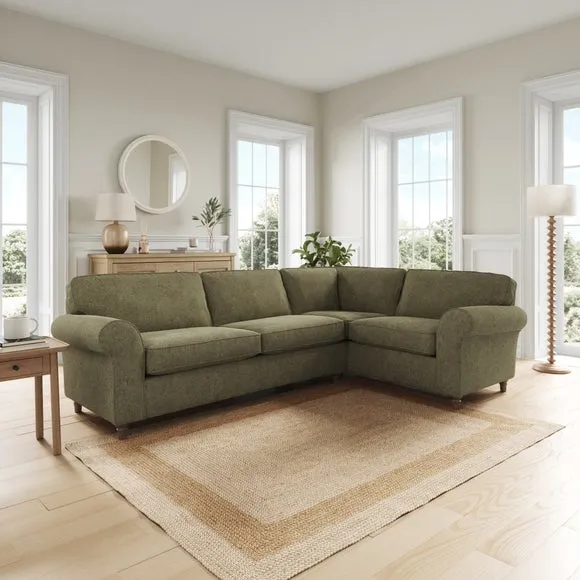 Flori Soft Chenille Corner Sofa 1