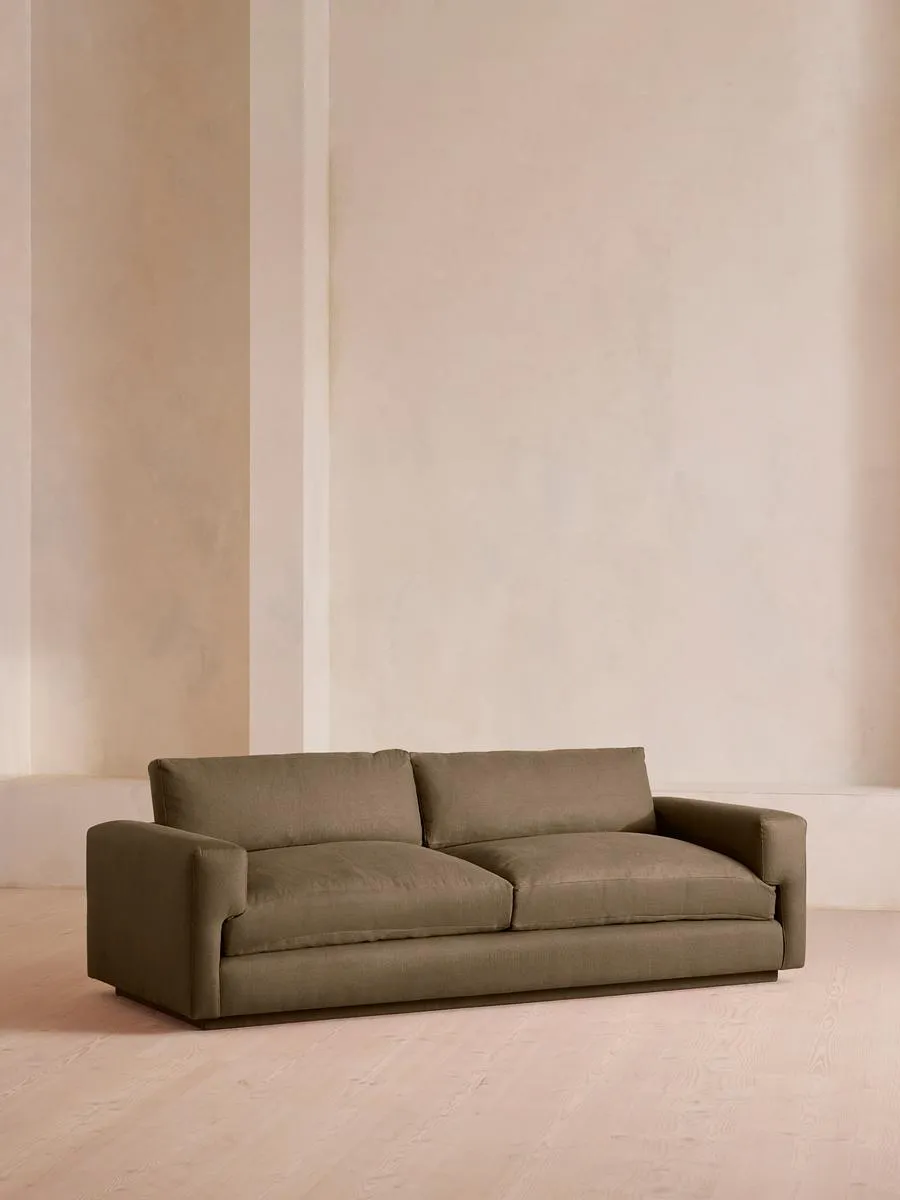 Mossley Three Seater Sofa, Linen, Olive
