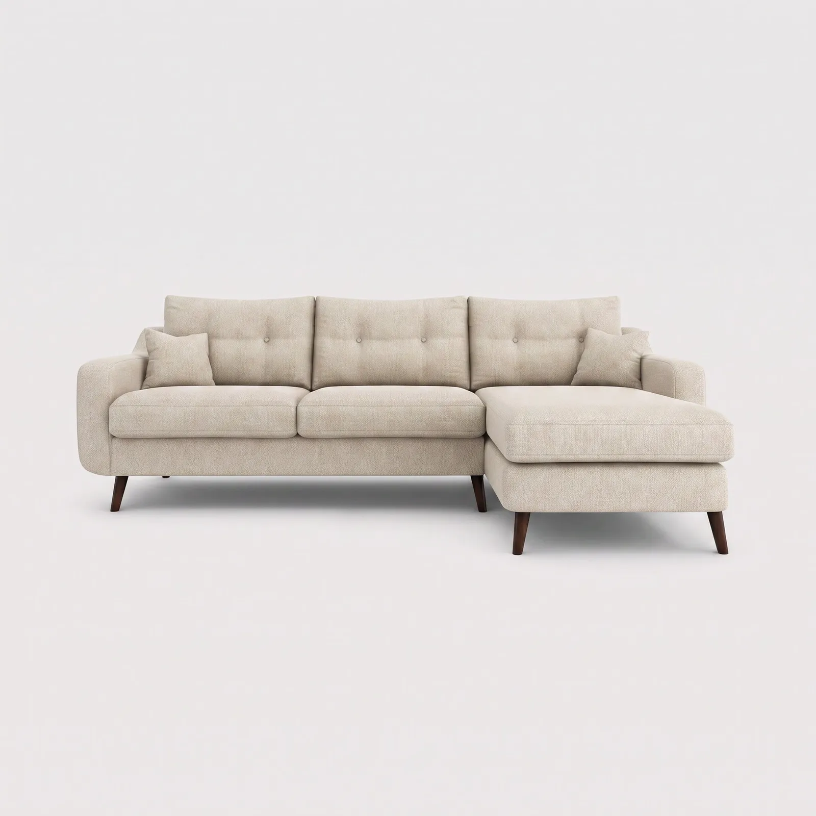 Myers Large Chaise Corner Sofa Right, Neutral Fabric | Barker & Stonehouse 1
