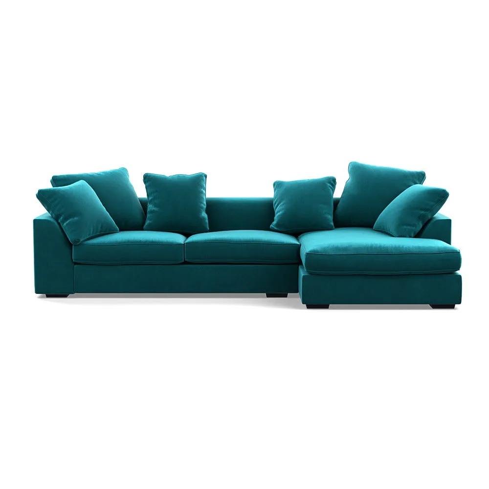 Heal's Cumulus RHF Corner Sofa Smart Velvet Petrol Black Feet 1