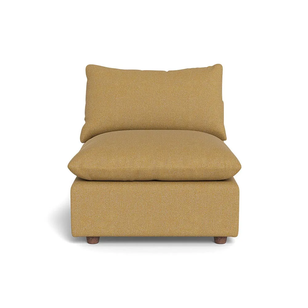 Heal's Astrid Single Unit Boucle Tweed Citrine Walnut Stained Beech Feet 1