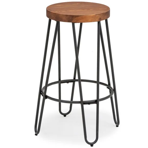 Torino Counter Height Bar Stool, Black Metal 4