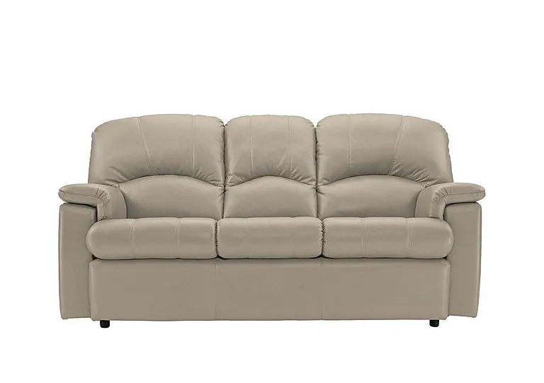 Chloe 3 Seater Leather Sofa - No Recliner - Oxford Mushroom