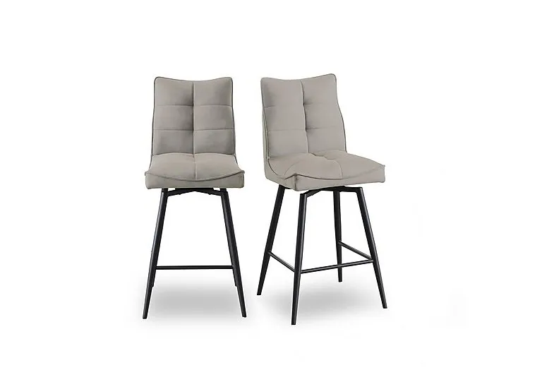 Germain Pair of Swivel Bar Stools - Taupe