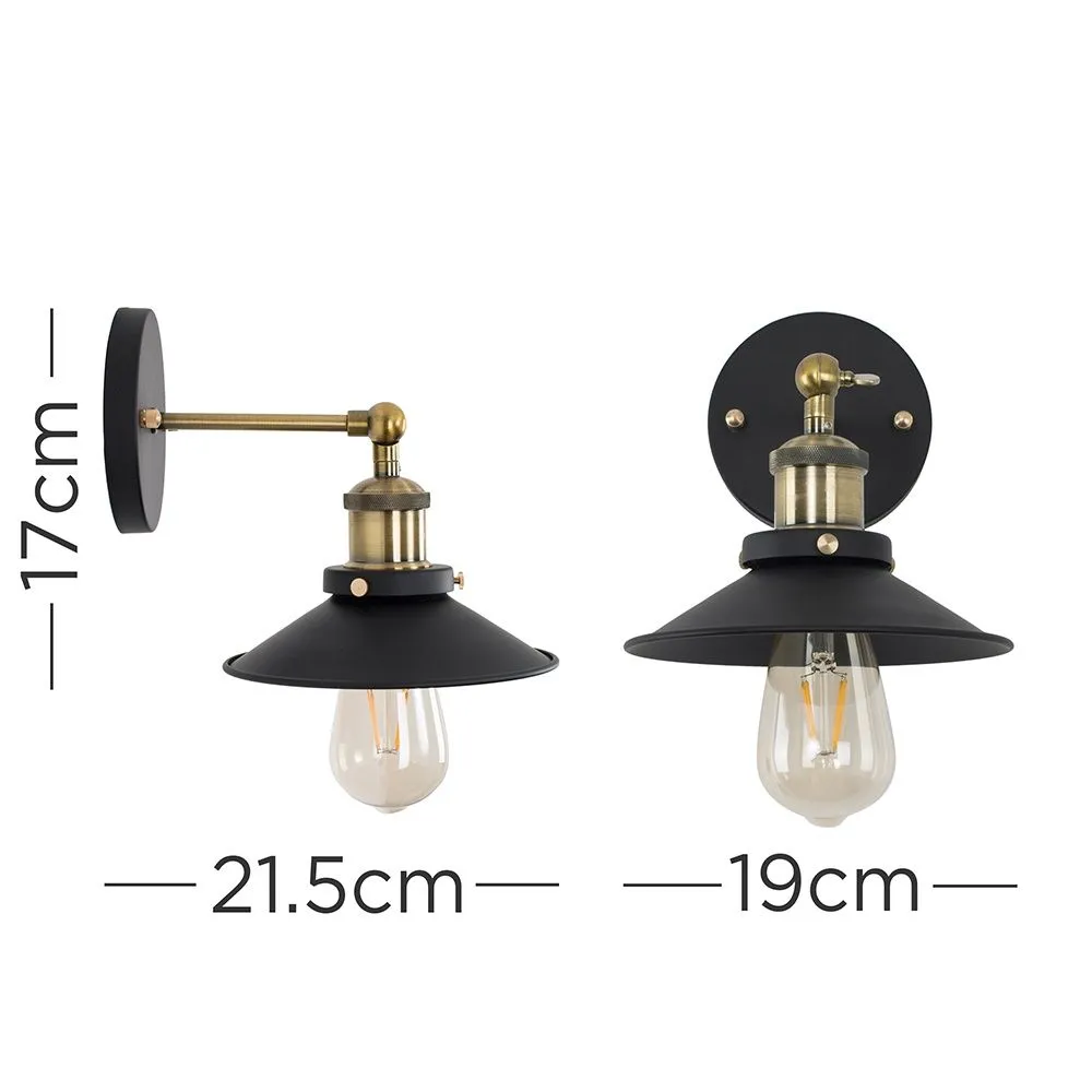 ValueLights Colonial Industrial Gold Indoor Wall Lantern 5