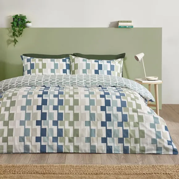 Catherine Lansfield Bryson Polycotton Duvet Cover & Pillowcase Set 1