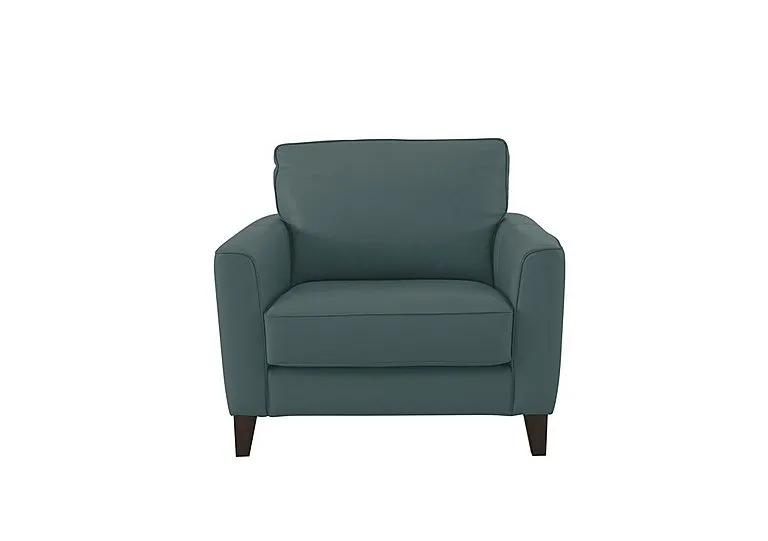 Brondby Leather Armchair - BV Lake Green