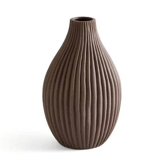 Ribbed Stone Bottle Vase 3