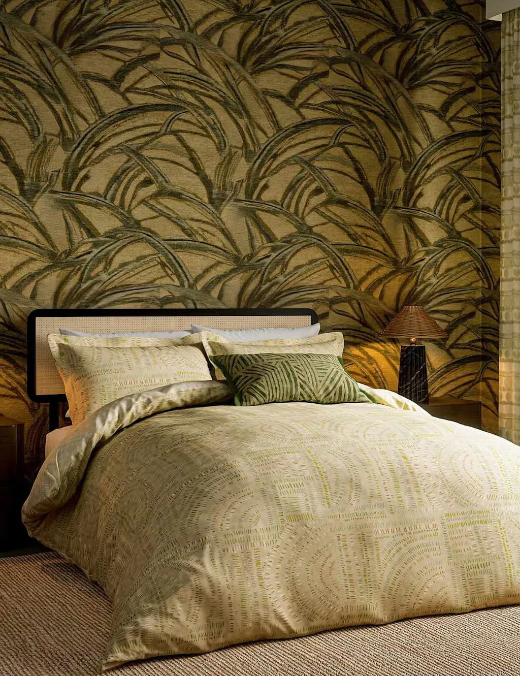 Harlequin Pure Cotton Frescoes Bedding Set Olive