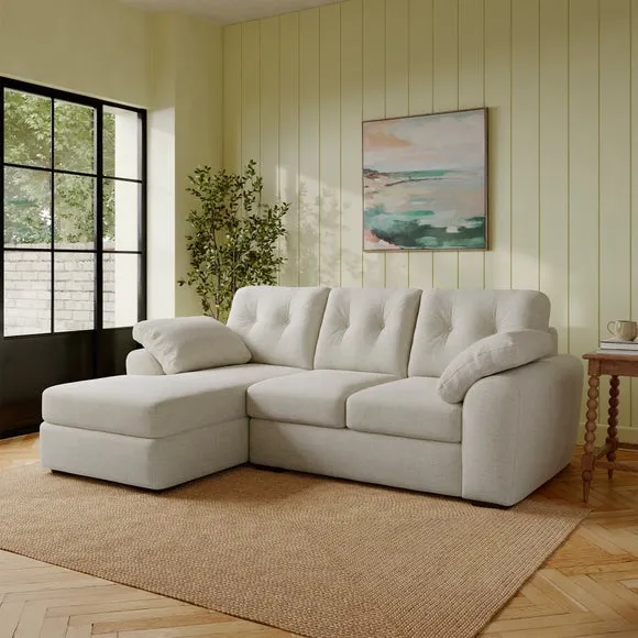 Milton Textured Chenille Corner Chaise Sofa 1