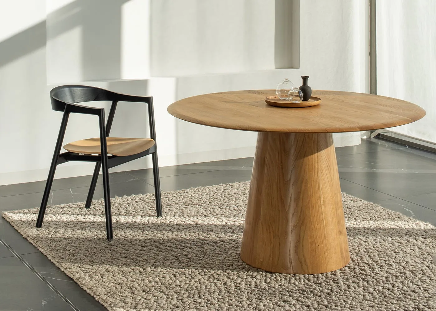 Gazzda Mushroom Round Dining in Natural oiled Oak 3