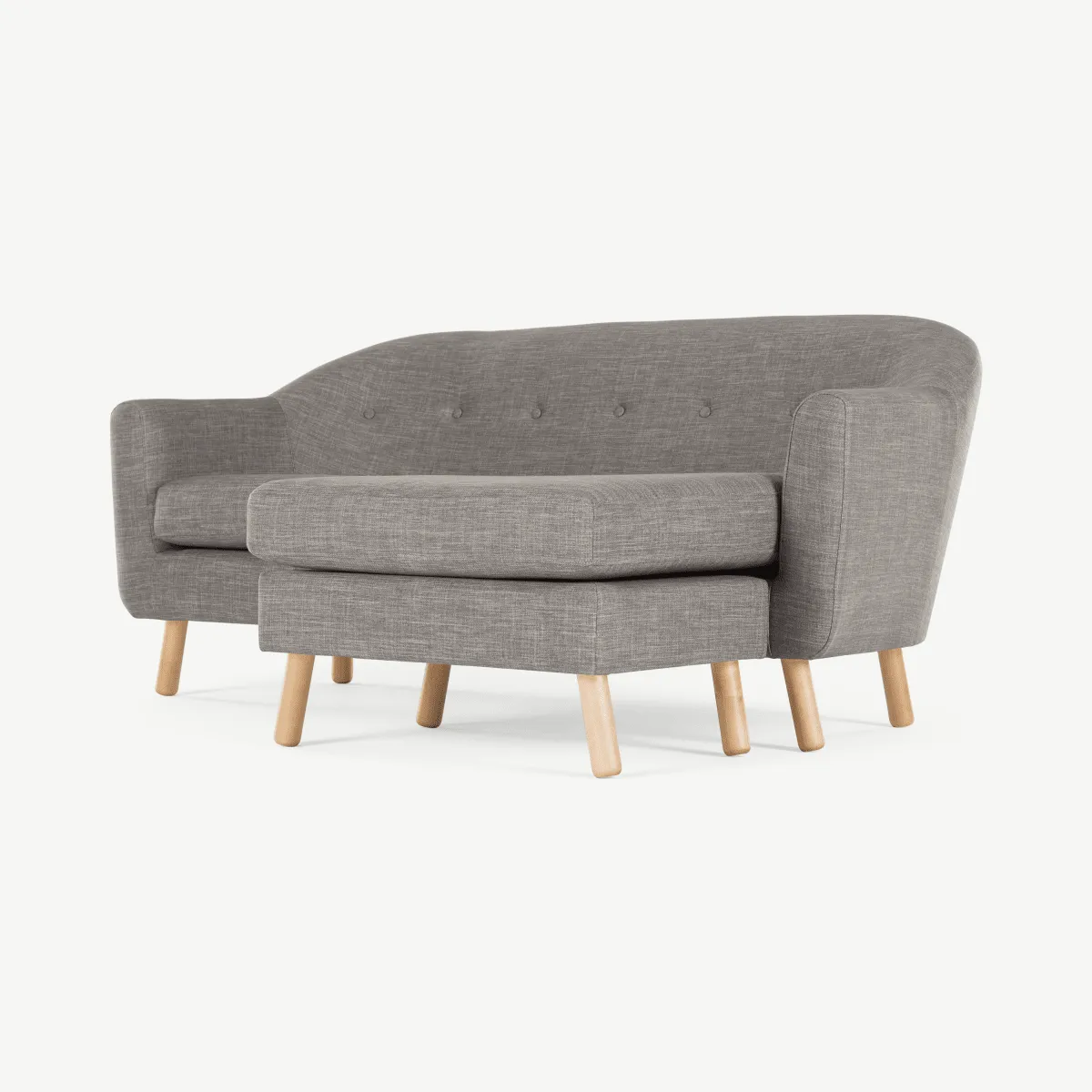 Lottie Compact Chaise End Corner Sofa, Chalk Grey Fabric