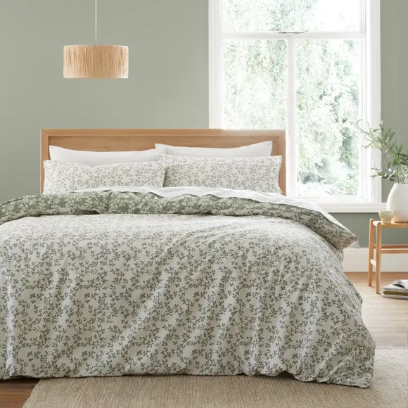 Bianca Shadow Leaves 200 Thread Count 100% Cotton Duvet Cover & Pillowcase Set 3