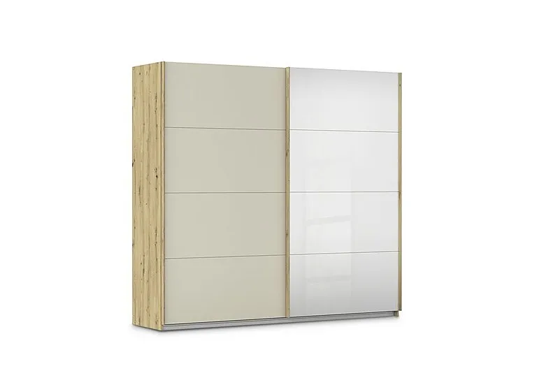 Freja 226 cm 2 Door Sliding Decor Wardrobe With Mirror Door