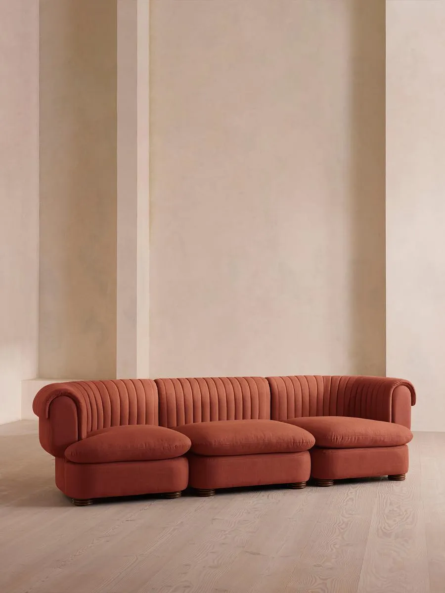 Rava Modular Sofa, Four Seater, Linen, Sienna