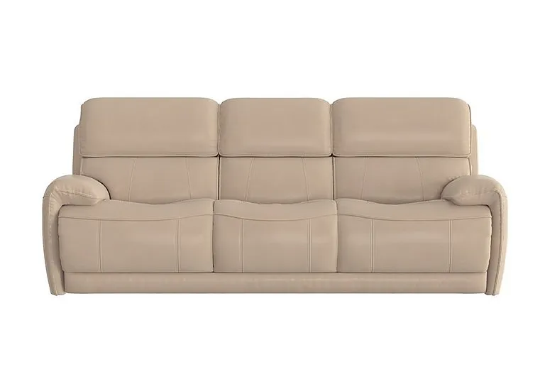 Link 3 Seater Leather Sofa - BV Pebble