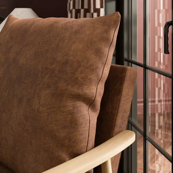 Nelson Relaxed Faux Leather Occasional Armchair 3