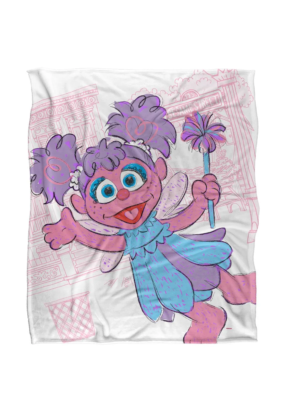 Sesame Street Big Abby On The Street Silky Touch Super Soft Throw Blanket 152 X 127 cm in White