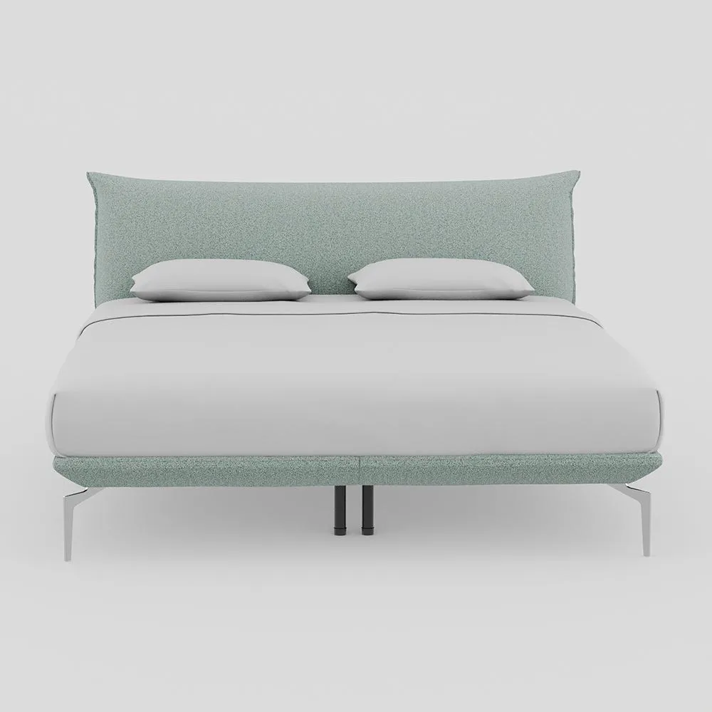 Heal's Aria Bed Super King NOVA Boucle Panache Box Sprung, Chrome Feet 1