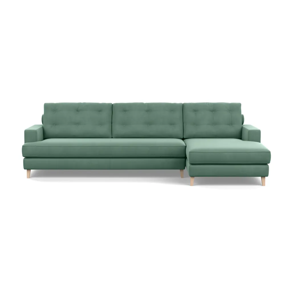 Heal's Mistral Right Hand Facing Corner Sofa Smart Velvet Jade Natural Feet