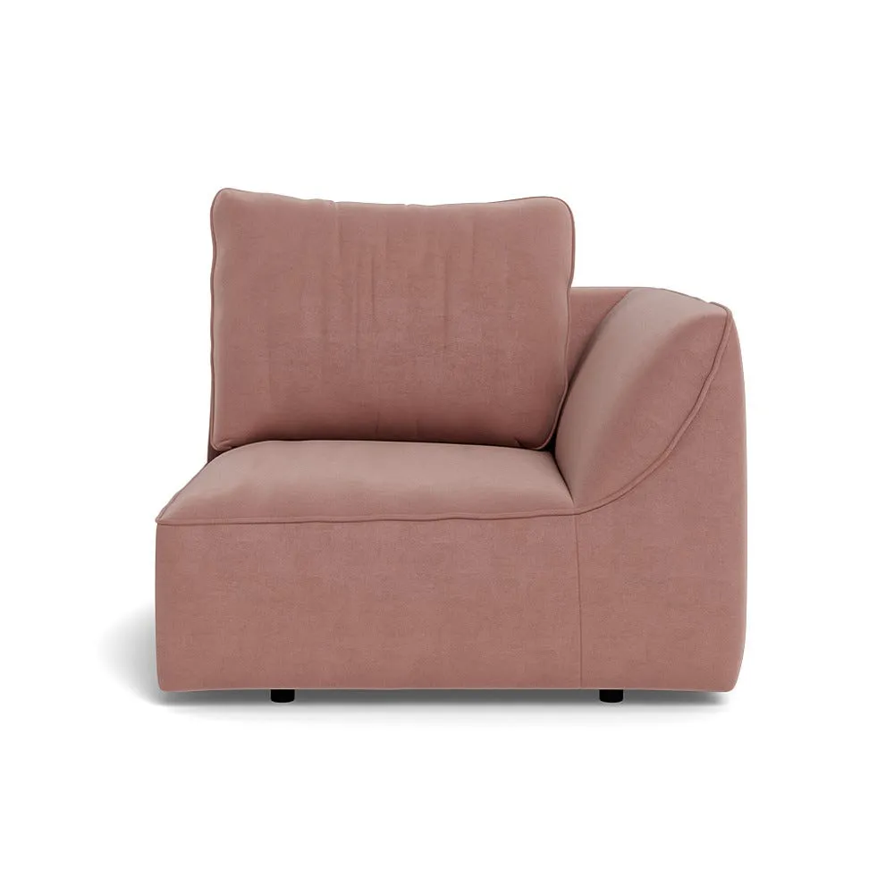 Heal's Morven Right Hand Facing Single Unit Smart Luxe Velvet Dusky Pink