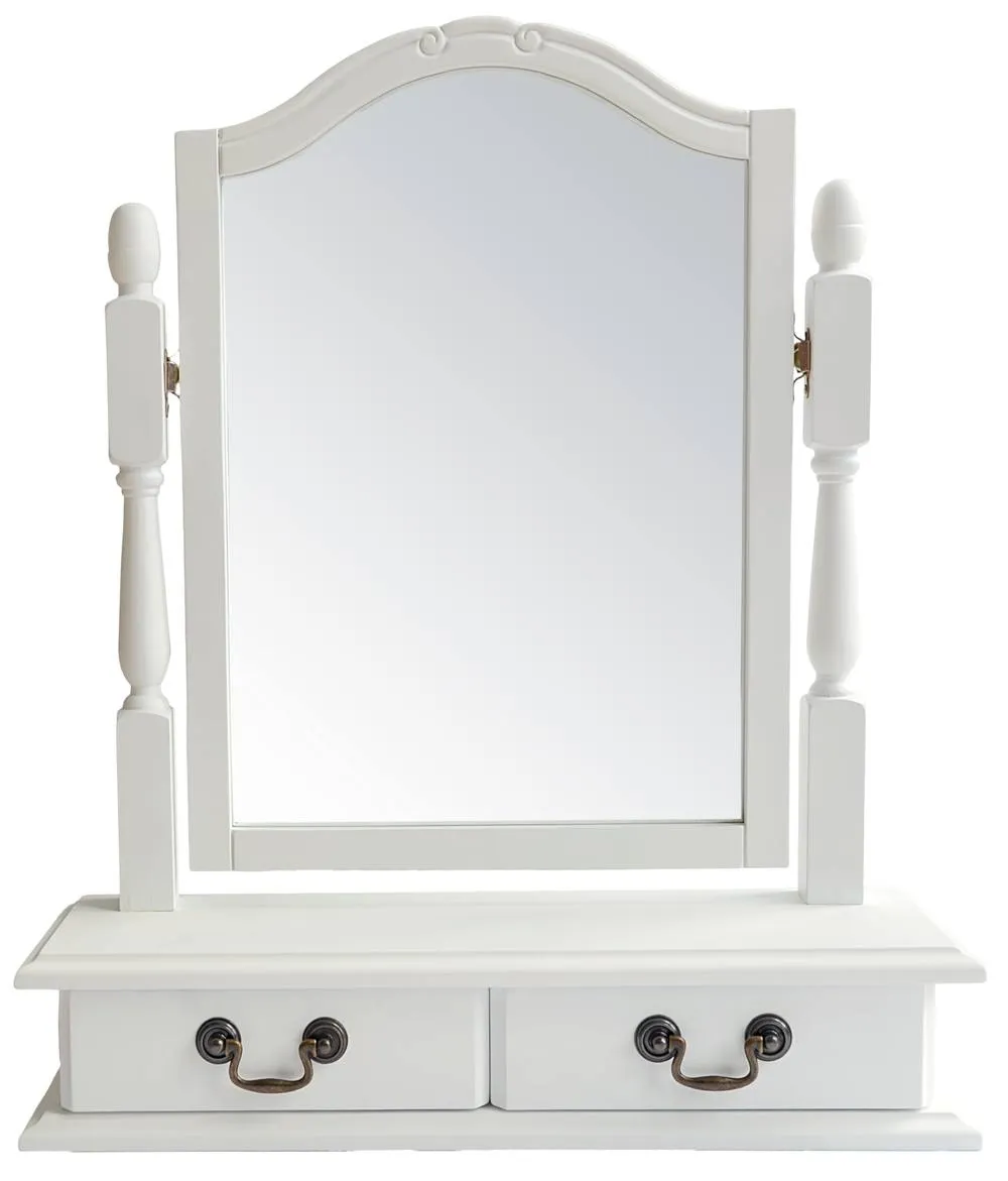 Statement Furniture Juliette Trinket Mirror in White 3