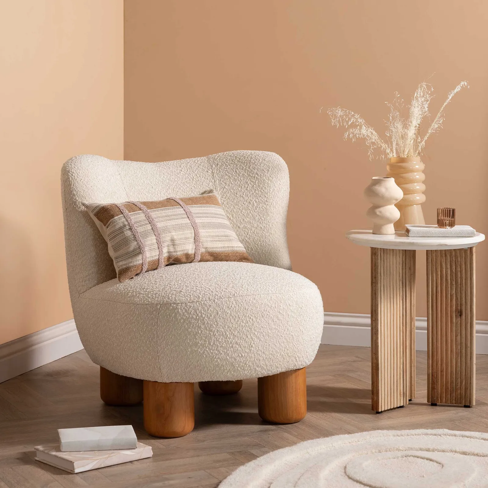 Fuji Side Table, Round, Neutral Wood | Barker & Stonehouse 2
