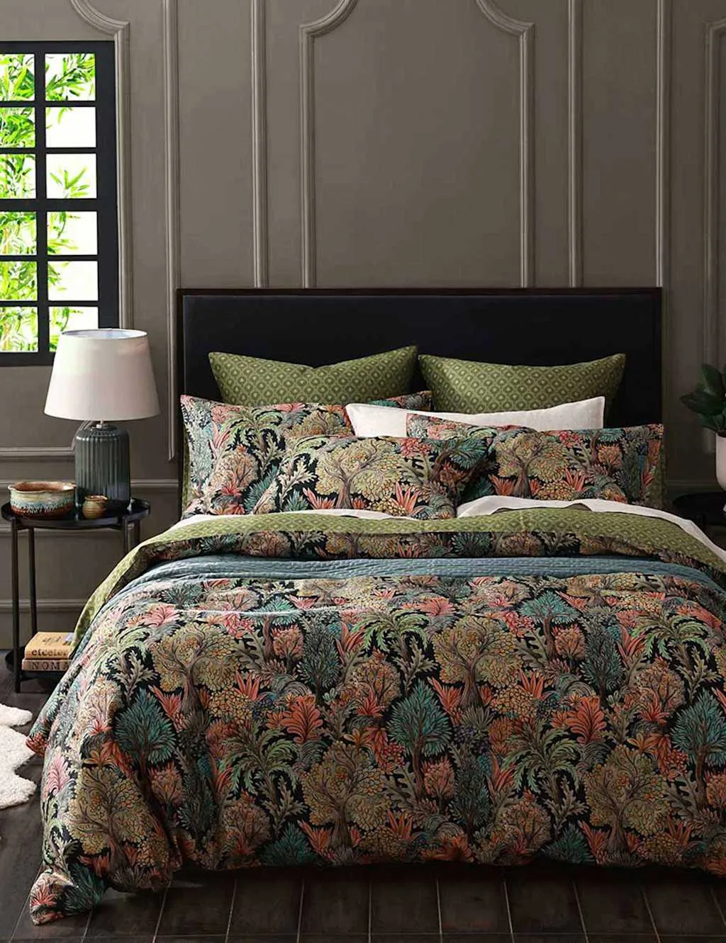 MM Linen Pure Cotton Anders Bedding Set Green Mix