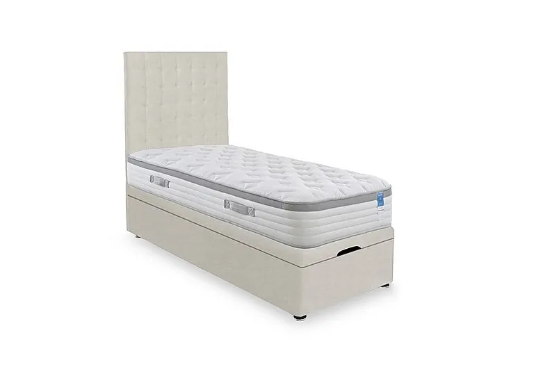 Hybrid 360 End Lift Ottoman Divan Set - Small Single - Plush Ecru