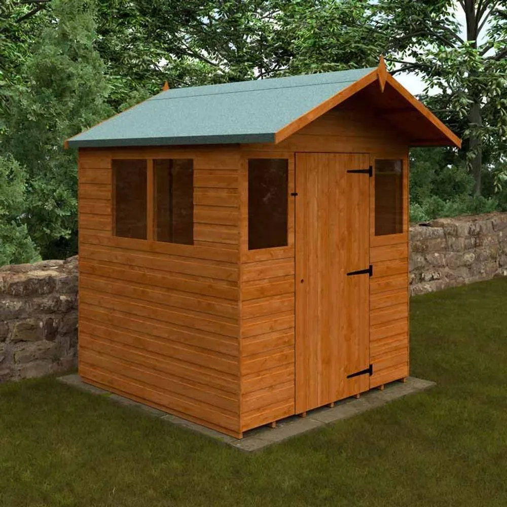 Buttercup Farm 6 x 6 Feet Cabin 12mm Shed - Solid Wood/Softwood/Pine in Burnt Orange 2