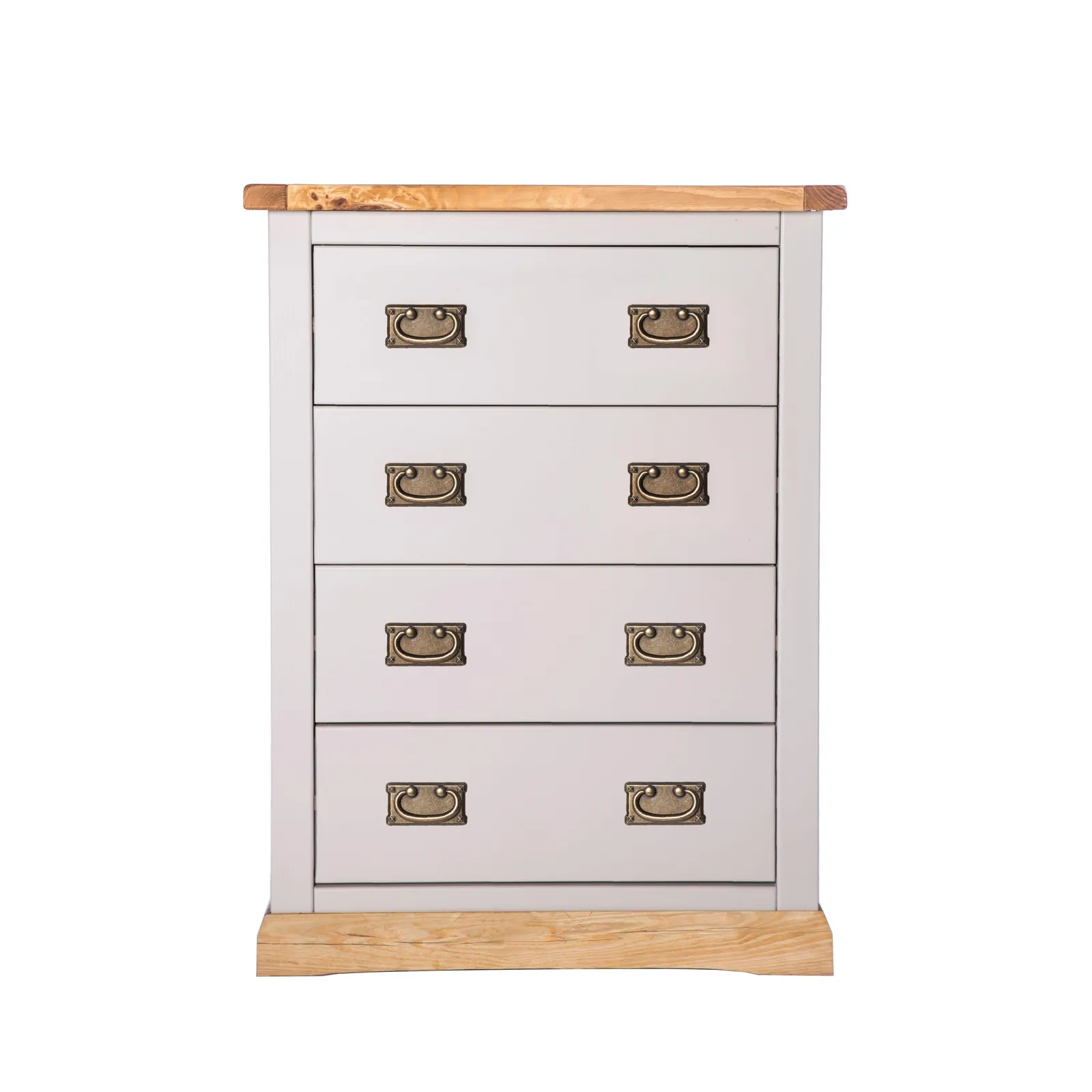 Cabinet Bits Bomporto 4 Drawer Chest of Drawers Bras Drop Handle in Light Grey 2