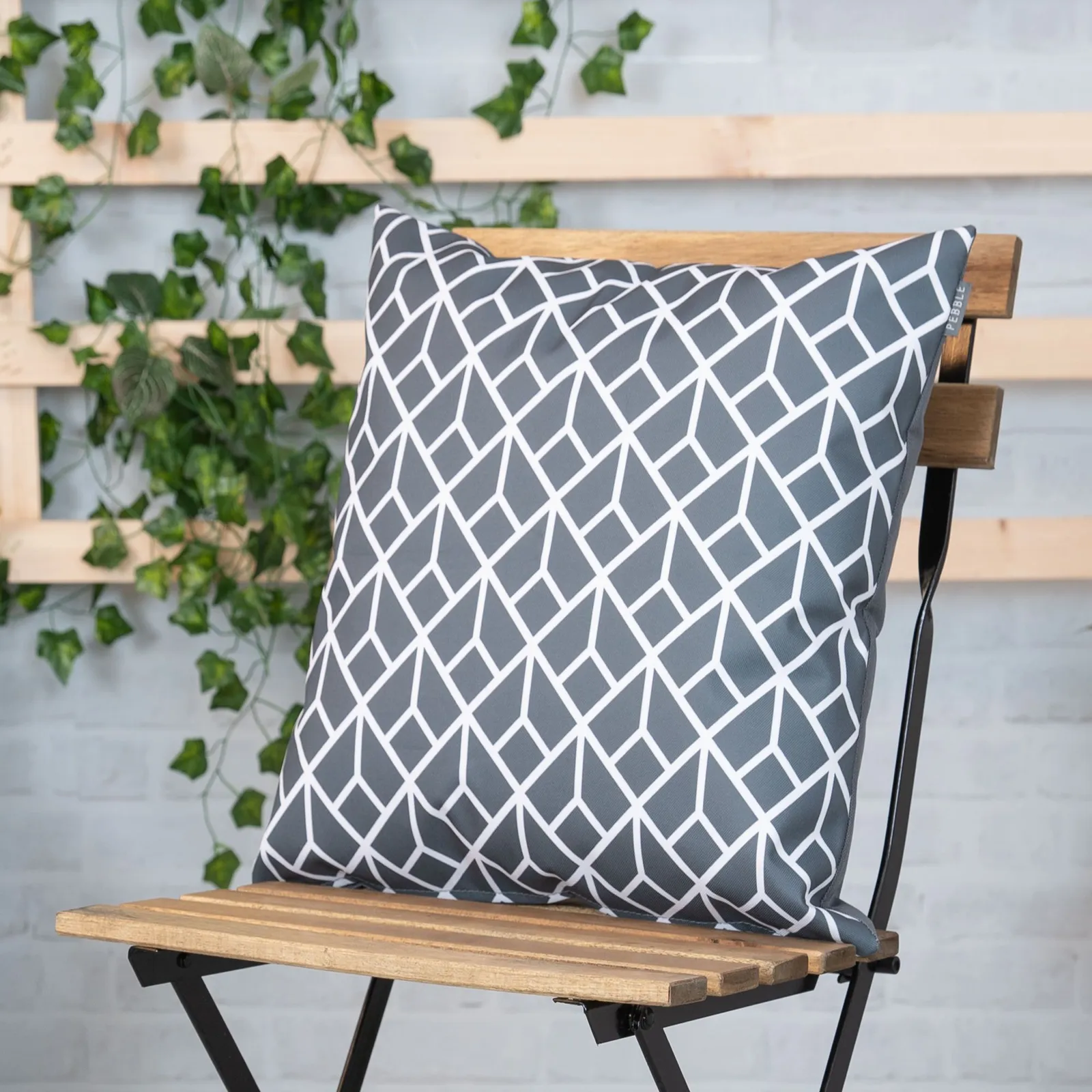 icon Indoor & Outdoor Waterproof Cushion Set of 2 Slate Grey Waterproof Cushion in Charcoal