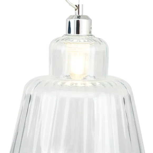 Pacific Porto Clear Optic Glass Tapered Pendant, Clear 3