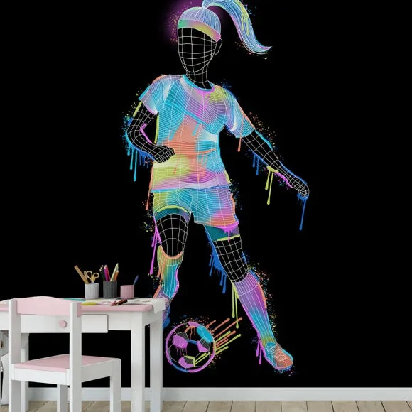 Girl Footballer Wall Mural 1