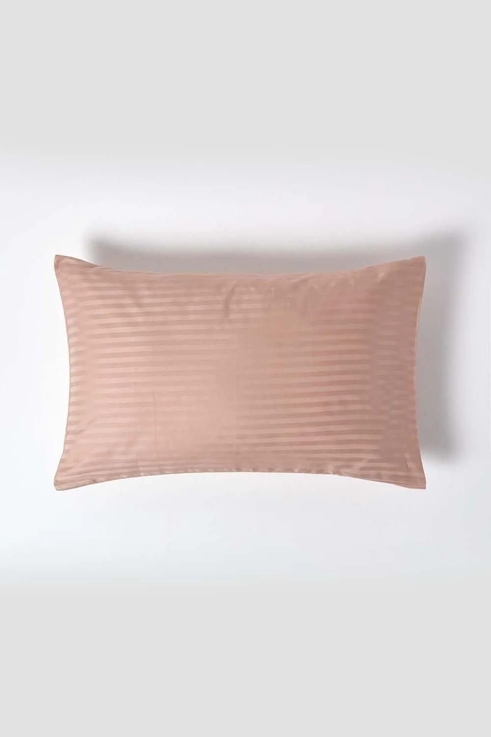 Homescapes Egyptian Cotton Satin Stripe Housewife Pillowcase 330 TC in Taupe 1